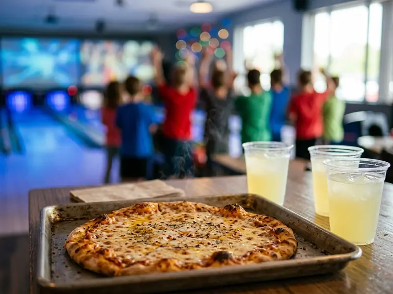 Pizza y limonada mientras un grupo escolar celebra en las pistas de Playzone