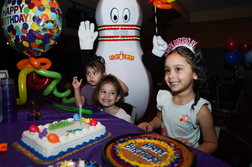 Kids celebrating a birthday party at Playzone